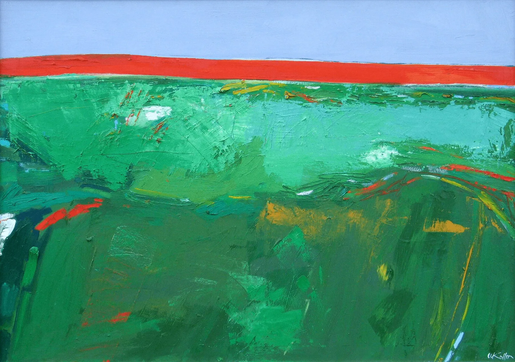 Oskar Koller, Roter Horizont, 1968, Öl auf Leinwand, 84 x 120 cm, Foto: Oskar Koller Stiftung
